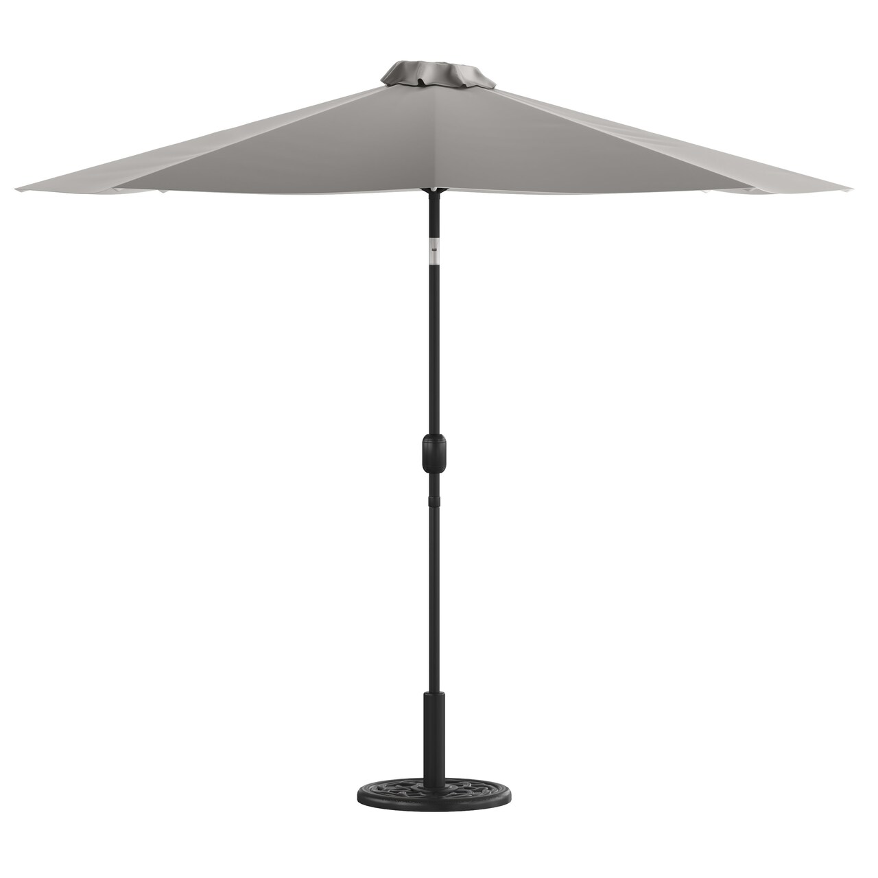 Merrick Lane Bali Patio Umbrella with Base - 9' Polyester Patio Umbrella - 30+ UV Protection - Waterproof Cement Base with 1.5" Diameter Aluminum Pole